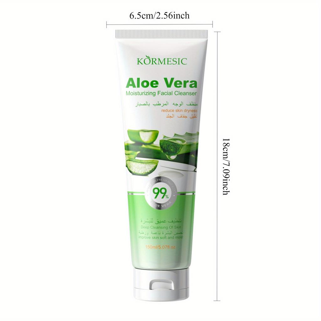 Aloe Vera Facial Cleanser Moisturizing Hydrating Quick Foaming Deep Cleansing Gentle Non Irritating