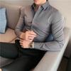 Plus Size S-7XL High Quality Men Dress Shirt 2025 Autumn Long Sleeve Solid Business Slim Shirts Homme Dress Social Casual Shirt