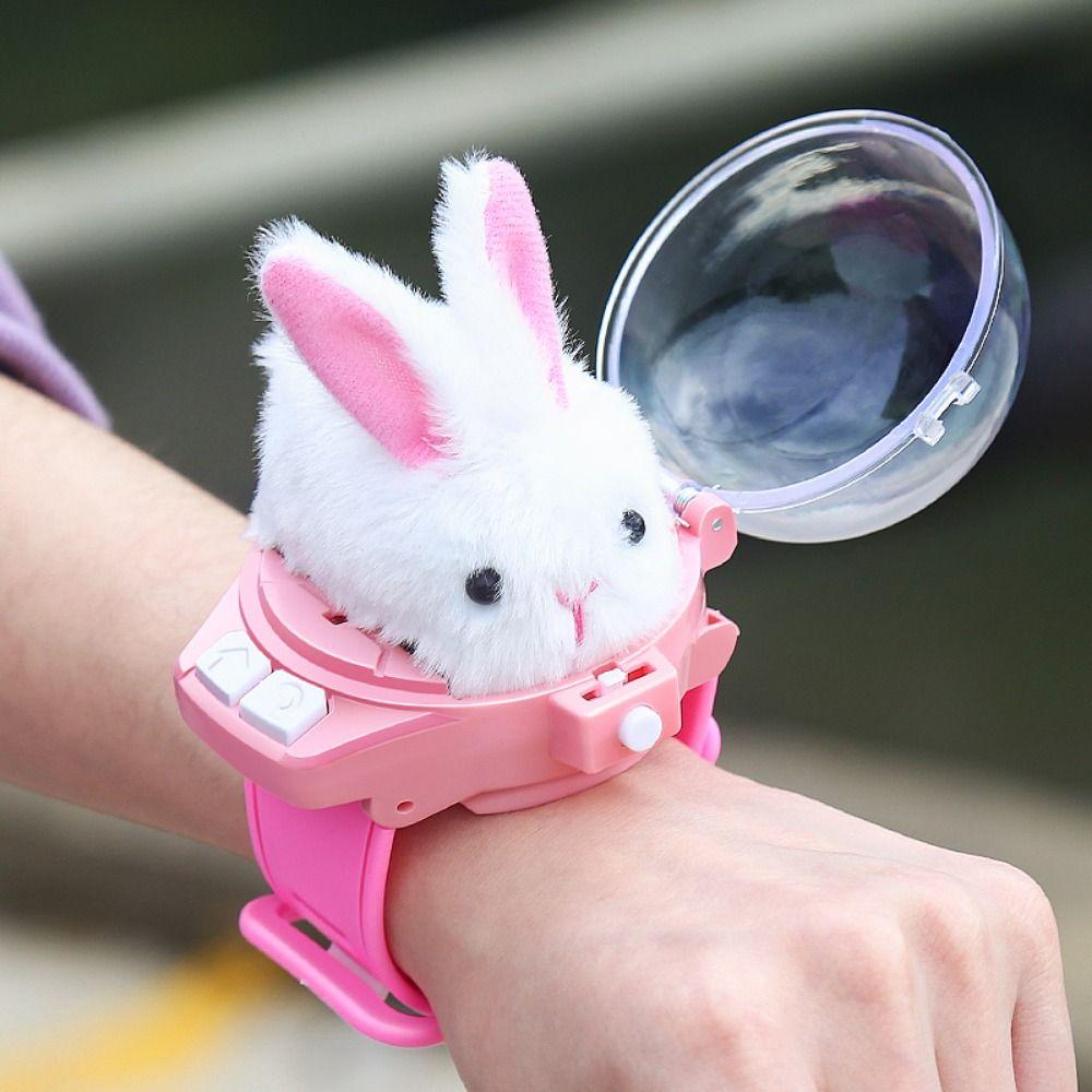 Cute Pet Car Children RC Car Mini Watch Toys USB Charging Rabbit Racing Toys for Birthday Gift