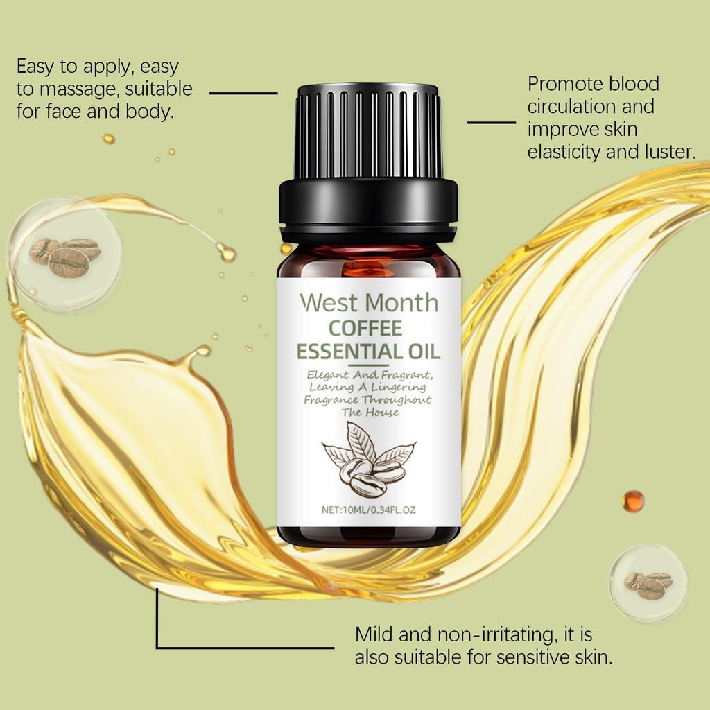 West&Month Coffee Seed Essential Oil Gentle Moisturizing Skin Nourishing Multi-Effect Essence Oil Nourishing Massage Oil 10ml
