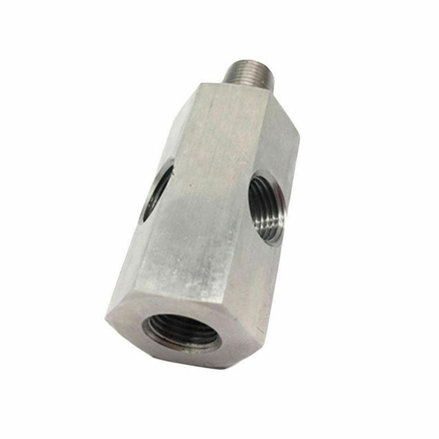 1/8'' BSPT Oil Pressure Sensor To Two NPT Adapter Turbo Supply Feed Line Gauge