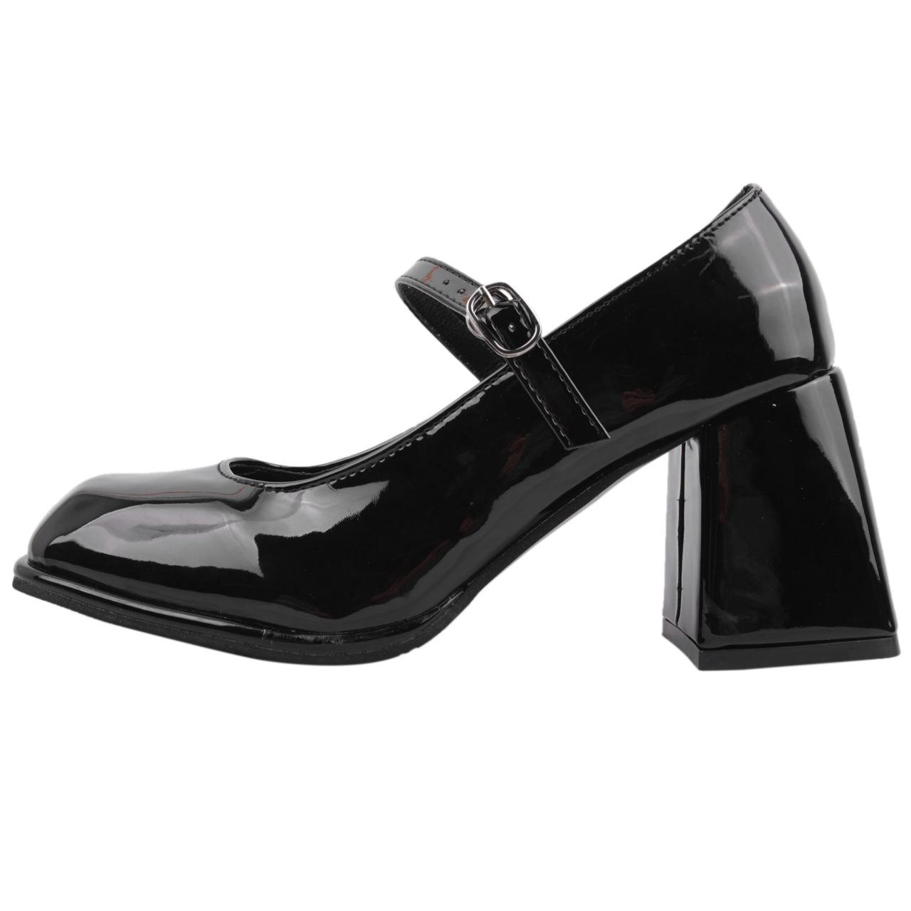 

Туфли Мэри Джейн женские весна-лето 2025 новые квадратные туфли ретро jk маленькие кожаные туфли лакированная кожа толстый каблук одинарные туфли весна 39 чёрный