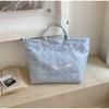 Transparent Pvc Tote Bag Large Capacity Waterproof Floral Pattern Shoulder Bag Lightweight Handbag For Women Work Commut Handbag