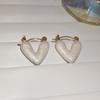 iF ME Módní smaltované bílé náušnice s odkapávanou glazurou ve tvaru srdce pro ženy doplňky šperky
