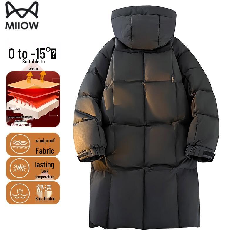 MiiOW Men s Lightweight 90% Down Hooded Jacket M