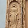Hölzerne Jesus-Statue Handgefertigtes Mini-Triptychon Himmel Christliche Dekoration Religiöses Geschenk für Zuhause Büro Kirche Schule Dekoration