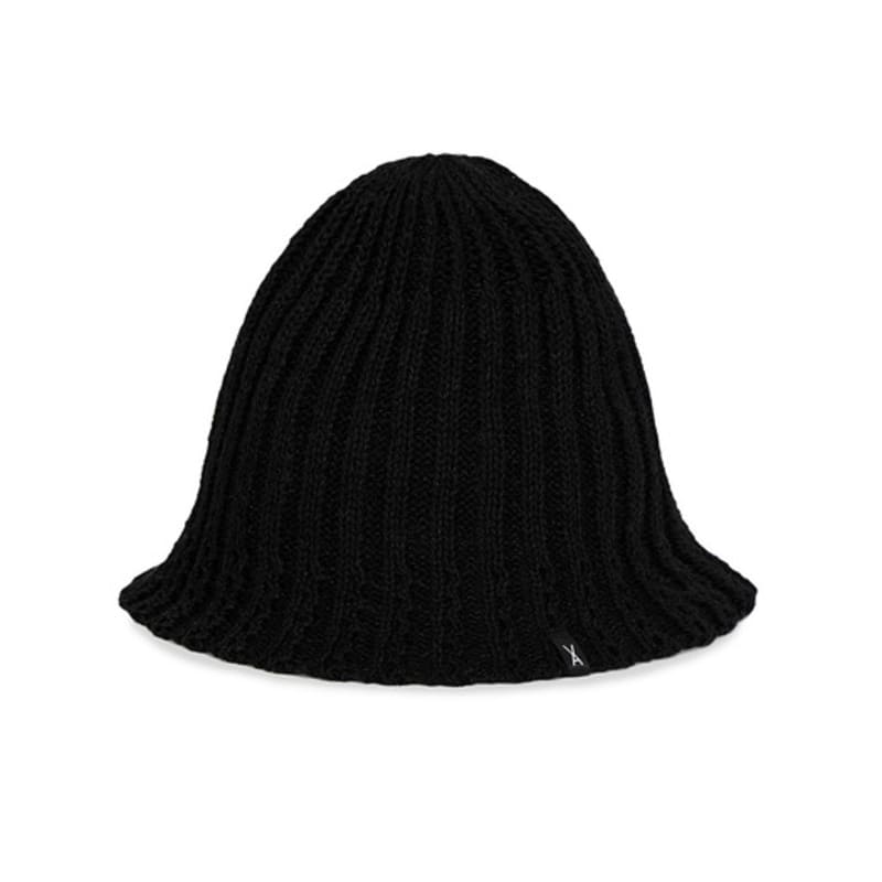 VARZAR VA Label Knit Tulip Hat Black