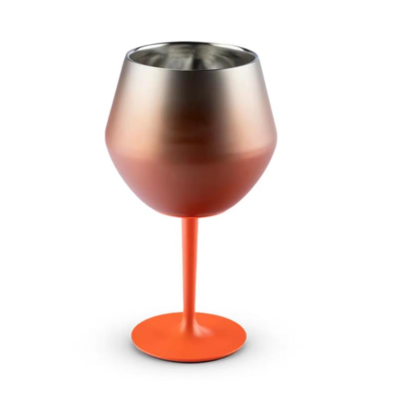 14Oz Stainless Steel Wine Glass Detachable Silicone Base Double-Layer Insulated Cup For  & Cold Drinks Egg Shape Stemmed Cup оранжевый