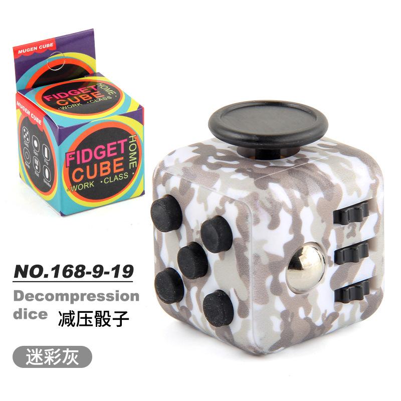 New Strange Toy Decompression Dice Uv Printing Rainbow Decompression Dice Six-Sided Rubik'S Cube, Anti-Anxiety Finger Rubik'S Cube