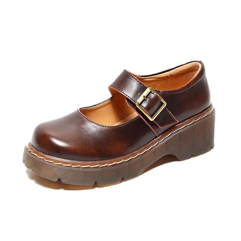 Moda femei pantofi oxford în stil britanic pantofi de toamnă din piele moale pantofi de serviciu casual pantofi cu cataramă retro pantofi de rochie pentru femei 2024