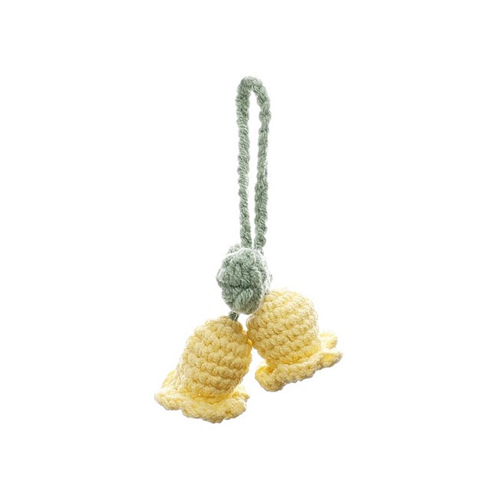 Lovely Handmade Knitted Bell Orchid Keychain for Women Girls Romantic Flower Pendant Handbag Ornament Car Accessories Gifts