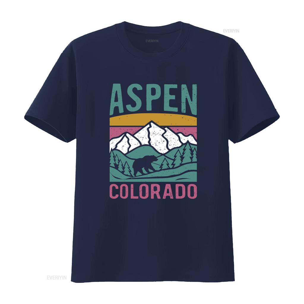 Aspen Colorado T Shirt Ski Winter Bachelorette Apres Trip Crewneck Resort Mountain Bear Print vintage Washed
