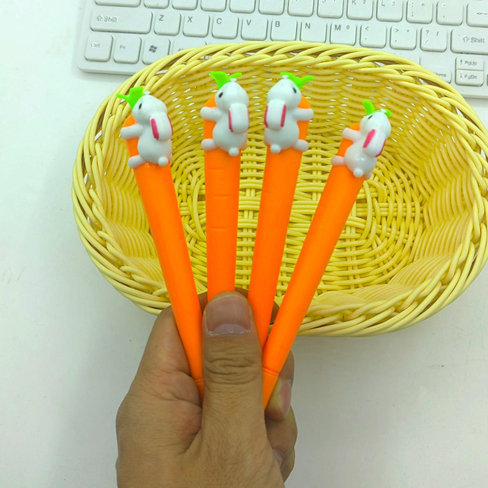 

4 шт. Милая мультяшная ручка с морковкой, студенческая творческая черная ручка для воды 4 мл One Size