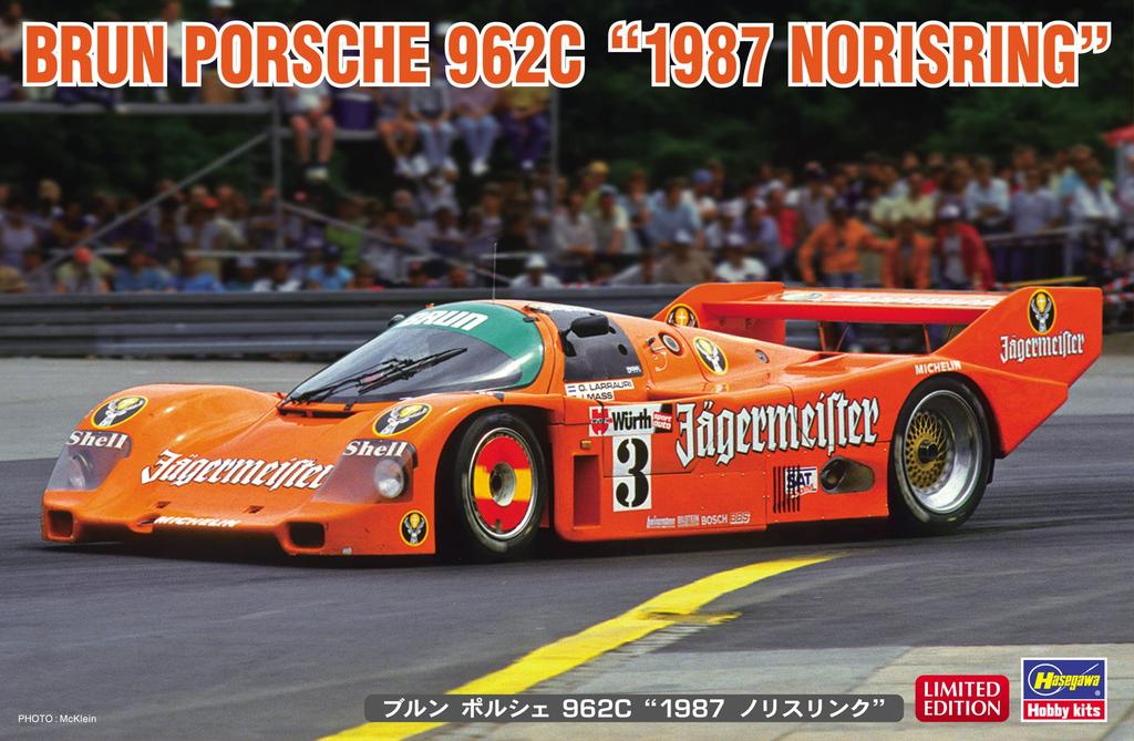 Hasegawa Scale Brun Porsche 962C 1987 Norisring Plastic Model Kit 20557 1/24