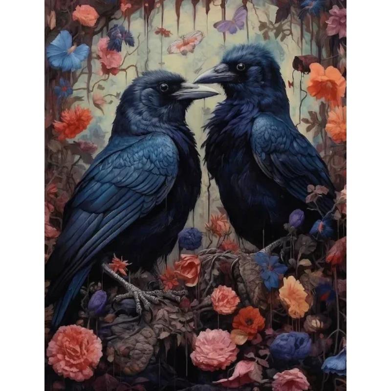 Gothic Dark Fantasy Wall Art  Crow Witch Retro Posters for Living Room  Halloween Horror Canvas Painting Print  Home Decor