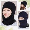 Aquamie Knitted Face Face Knit Neck Perfect for and Warmth Balaclava, Hat, Mask, Cover, Guard, Integrated, Motorcycles, Fishing, Winter, (Black)