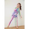 2 Pcs Girls Swimsuit Cartoon Printing Long Sleeve One-piece Swimwear Beach Sunscreen Trousers With