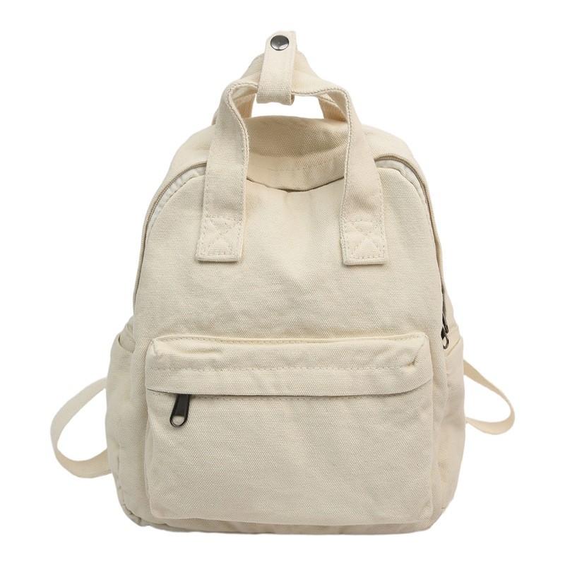 Designed Backpack Minimally With Canvas Material Solid Color Design Daily For