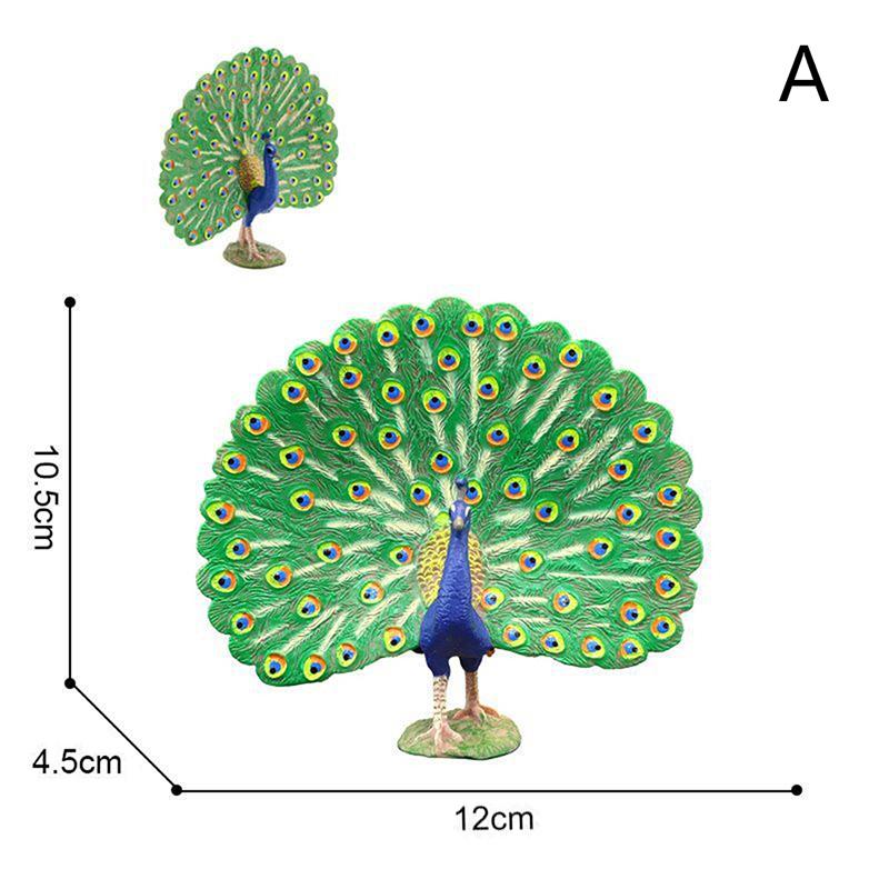 

New Realistic Farm Poultry Solid Simulation Peacock Figurines Pvc Action Figures Models Collection Educational Toys For Children A