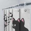 Black Cat Butterfly Shower Curtain Cute Decorative Fabric Waterproof Bath Mat Cover For Bathroom Decoration Home Accessories
