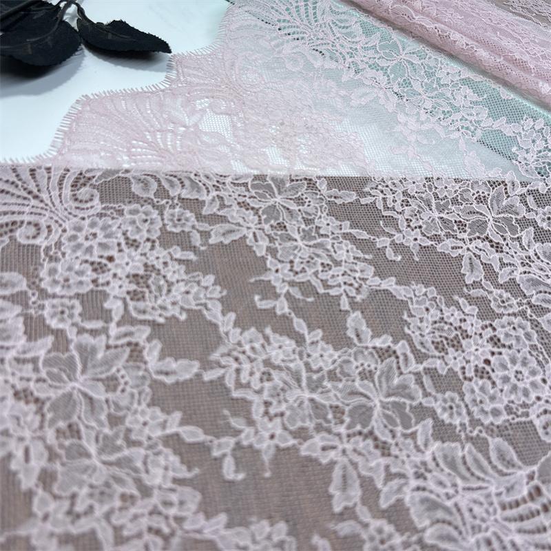 (2 Colors) 3m X 31cm French Chantilly Lace, Non-stretch Eyelash Lace Fabric for Sewing, Bra, Underwear, Lingerie, Dress, Garment, Crafting