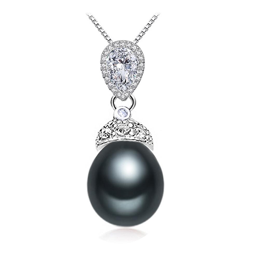 

LSOOYH натуральный пресноводный жемчуг ювелирные изделия кулон ожерелье кубический цирконий CZ ожерелья для женщин