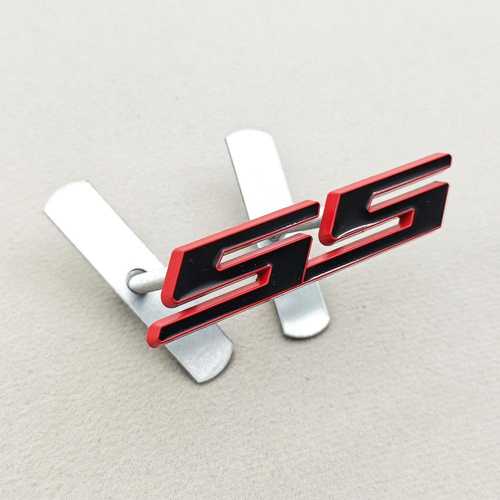 New Car Styling Badge 3D Metal SS Logo Front Grill Emblem Fender Trunk Sticker Decal Accessories For Chevrolet Camaro Silverado