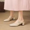 Krazing Pot sheepskin mules Summer Size 42 round Toe slip on Women Shallow Pumps