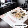 Custom Name Floral Puppies Art Carpet, Chair Rug,Area Rug for Office Bedroom Living Rooms Bedroom, Doormat Decor Christmas Fan Gifts