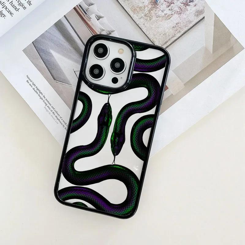 Luxurious Gold Snake Clear Case for IPhone 16 12 14 13 11 Pro Max Mini X XR XS 15 8 Plus Case Dragon Fundas for IPhone 13 Cover