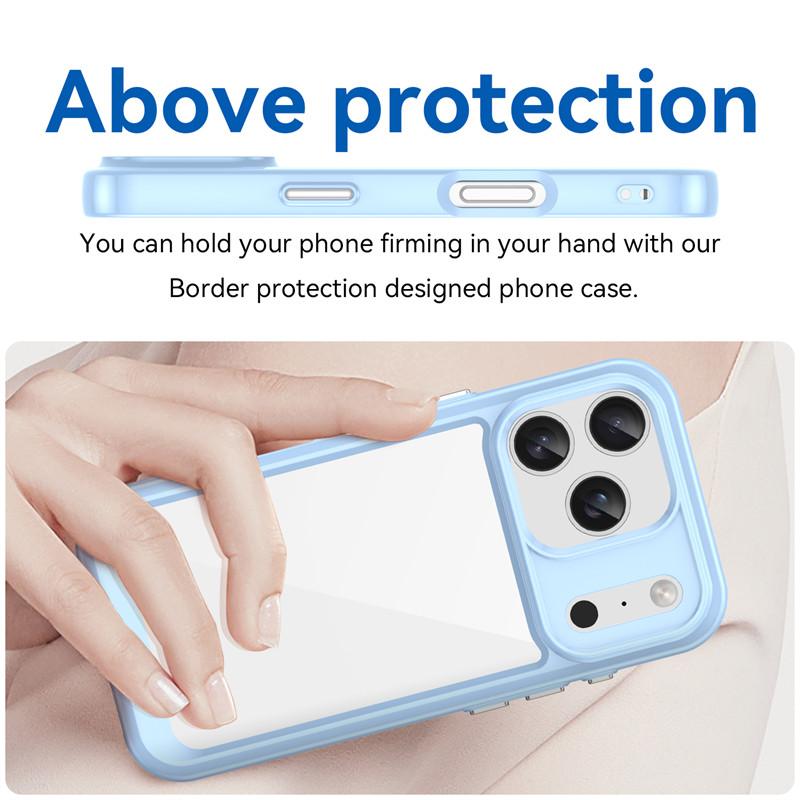 For iPhone 17 Pro Case iPhone 17 Pro Cover TPU Border Acrylic Backplane Protective Phone Cases For iPhone 17 Pro Max Air Funda