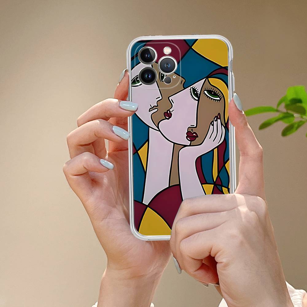 Picasso Abstract Art Fit For IPhone 16 15 Promax Phone Case IPhone 14 11 12 High End 13 Pro Silicone