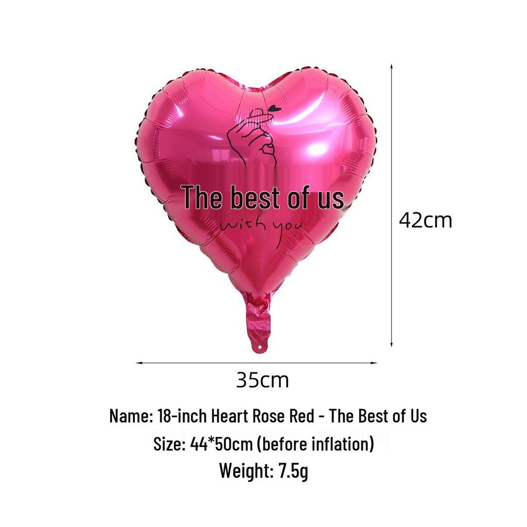 Heart-shaped Aluminum Foil Balloon - 18-inch Valentine's Day Confession Balloon