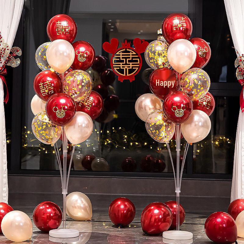 Romantisches Hochzeitszimmer Boden- und Tischballondekorationsset