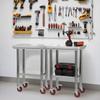 Stainless Steel Table, 61 x 45 cm Food Prep Worktable with Wheels, Kitchen Prep Table with Adjustable Undershelf Workstations for Commercial Kitchen,
