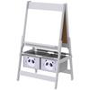 Children's Easel, Double-Sided Whiteboard Chalkboard, Paper Roll, 2 Baskets, 54 x 46.5 x 93 cm, Grey