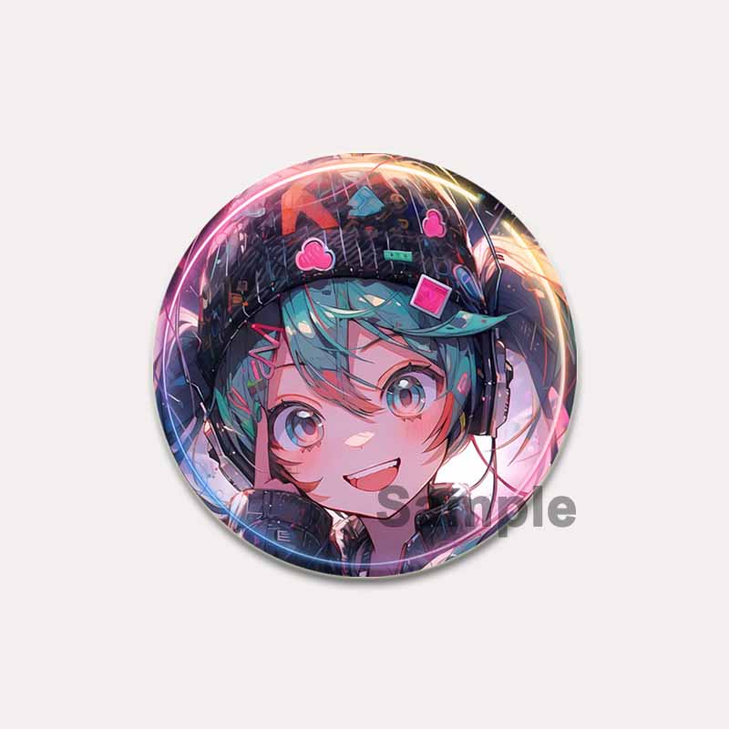 

32/44/58 мм Хацунэ Мику мультяшная фигурка броши косплей певица значок для воротника рюкзак шляпа аксессуар ручной работы аниме эмалированная булавка 32mm
