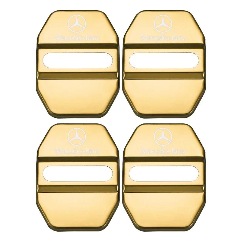 4 pezzi Stile Auto Copri Serratura Porta Auto Custodia adesiva per Mercedes Benz Nuova Classe B/C/E Classe A C200L GLC GLK CLA GLA Accessori