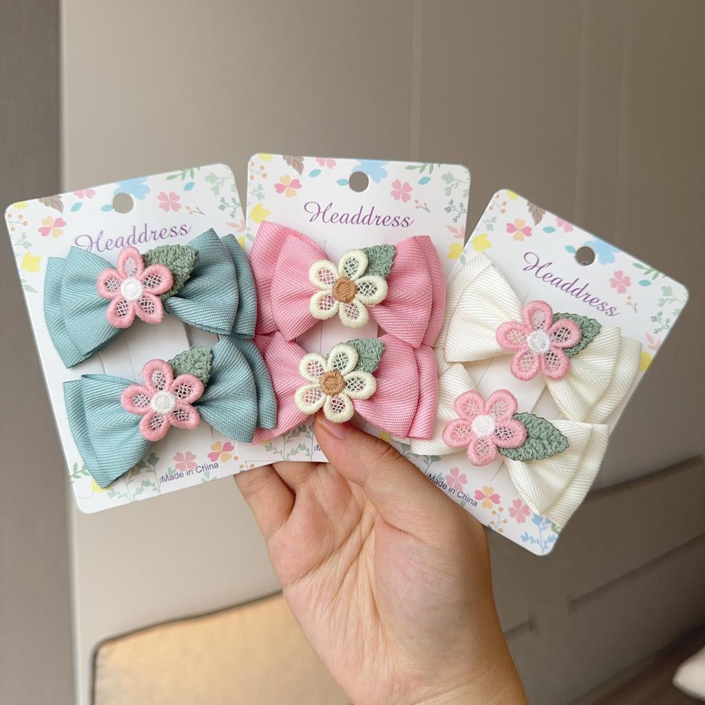 2Pcs/Set New Cute Bows Baby Hair Clips Candy Color Girls Princess Hairpins Barrettes Kids Hair Accessories