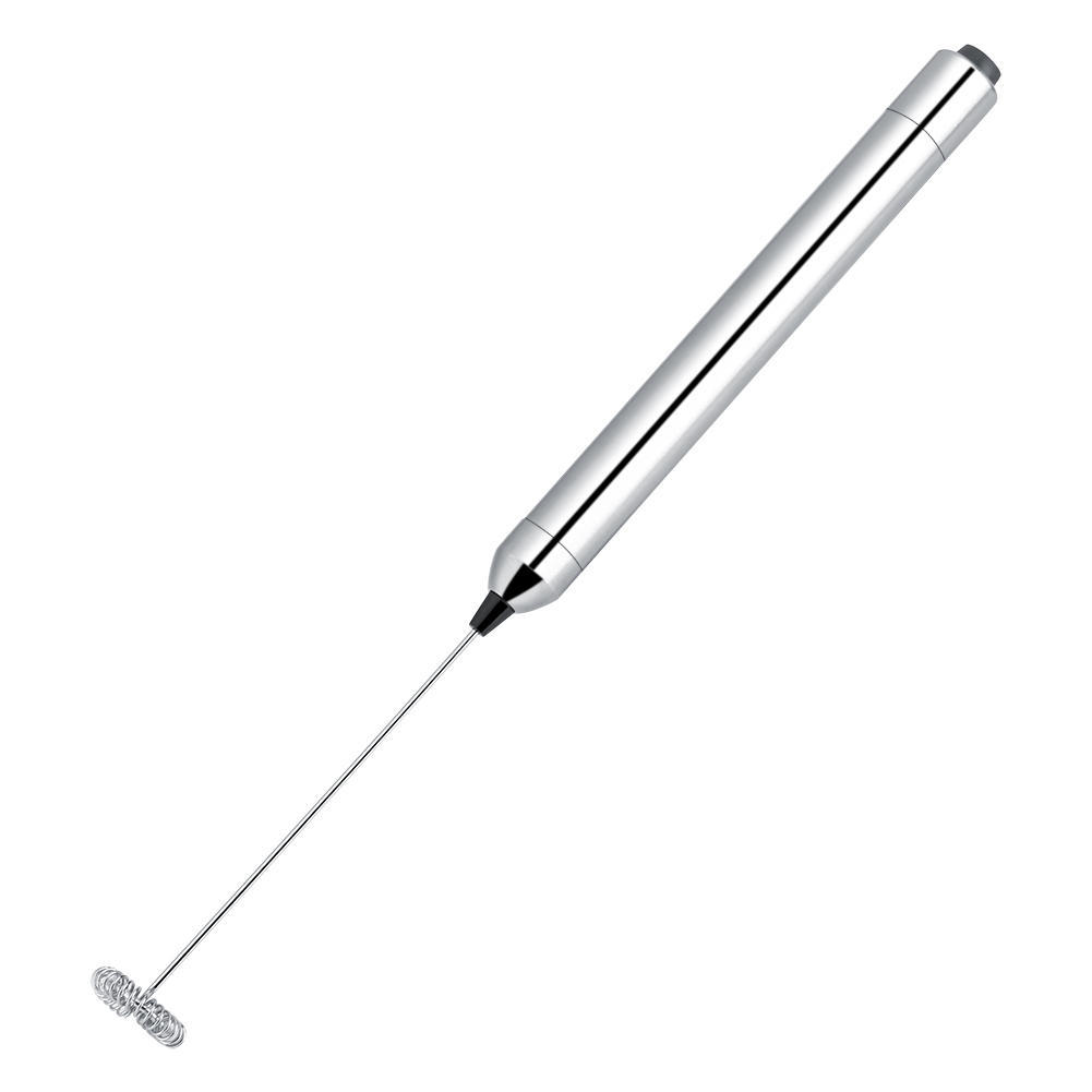 Kitchen Stainless Steel Handheld Battery Operated Electric Coffee Milk Frother with Spoon