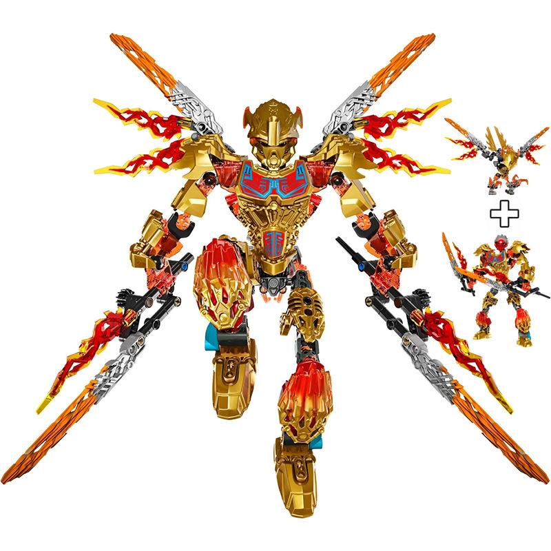 Nuovo Robot Mecha Combinabile Soldato Scheletrico Blocchi da Costruzione Guerriero Biochimico Maschera Dorata Giocattolo Ragazzo Regalo per le Feste dei Bambini
