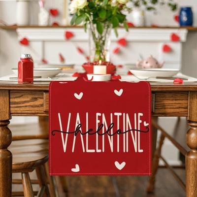 Valentine's Day Table Runner Merry Tablecloth Holiday Table Decorations