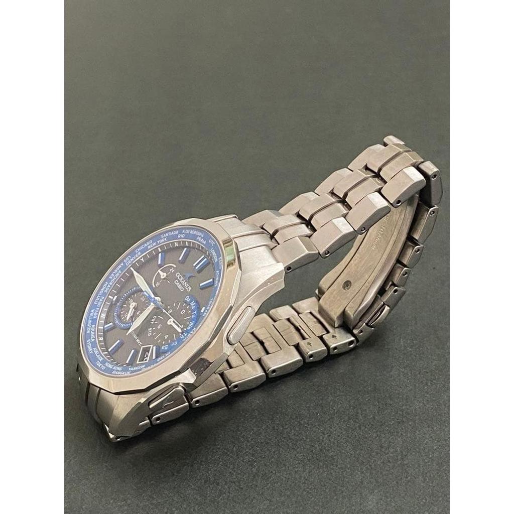 Used CASIO Oceanus OCW-1400 with box, catalog, and spare links