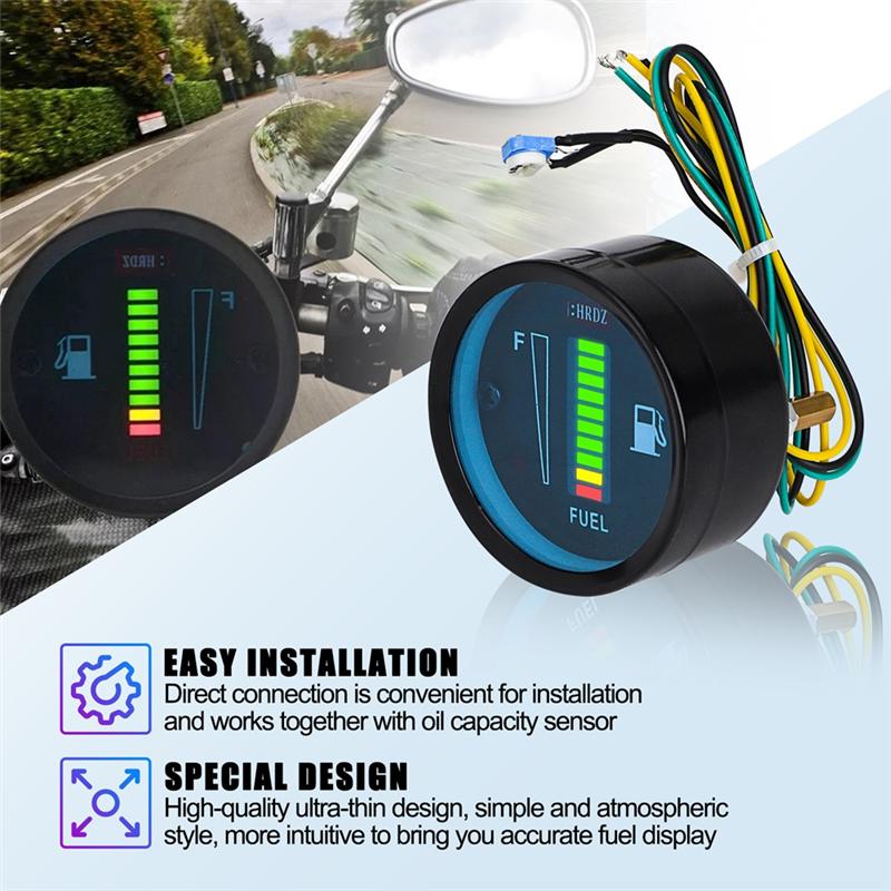 A42M-Motorcycle Fuel Meter Indicator Universal Fuel Tank Meter For Auto Motorcycle Boat чёрный