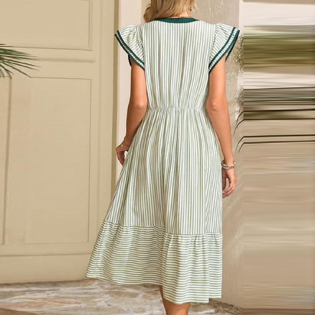 Women's V-neck Dress With Pockets