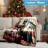 Custom Name Peacock Flowers Romance Blanket Lightweight Ideal Bedding Blanket Perfect for Travel, Camping, Living Rooms, Sofas, Christmas gift