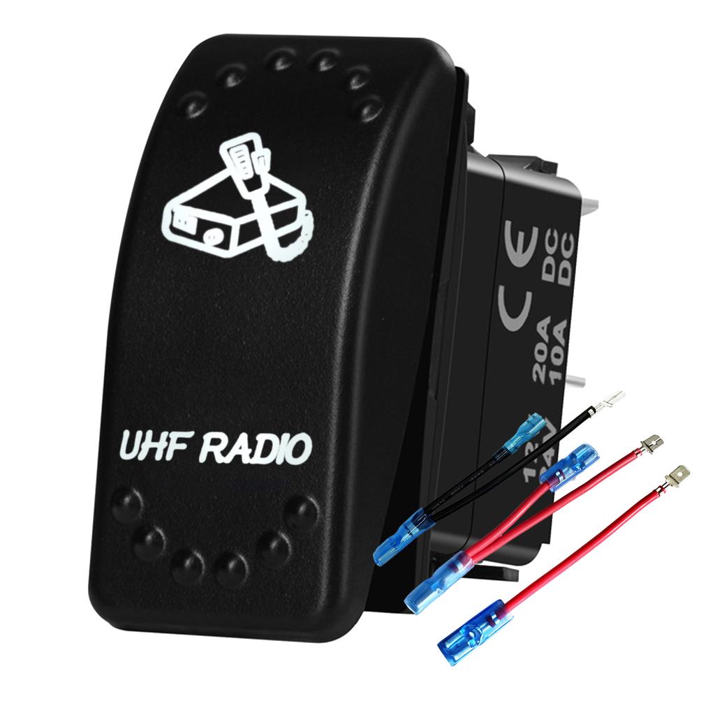 Waterproof White LED Rocker Switch for Light Bar Spot Lights 5P/7P ON-OFF-ON 12V/24V Heavy Duty for Car Boat Truck SUV 4x4 Hilux