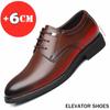 Fashion Men Flat / 6CM Heightening Elevator Shoes Hollow Breathable Business Formal Leather Shoes Man British Dress Casual Wedding Shoes