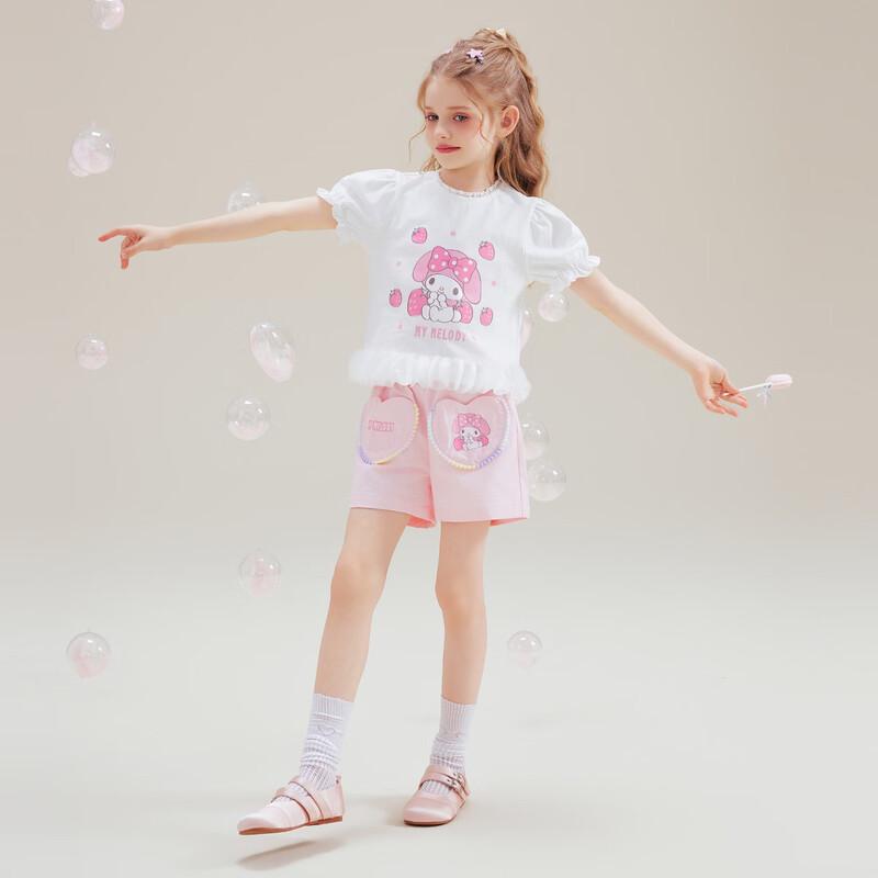 Hello Kitty Melody Cartoon Girls' Summer T-shirt & Shorts Set