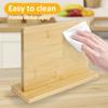 Wood Magnetic Knife Holder With Anti Slip Base Double Side Universal Knife Rack Knife Stand for Knives Set Kitchen Counter Tool